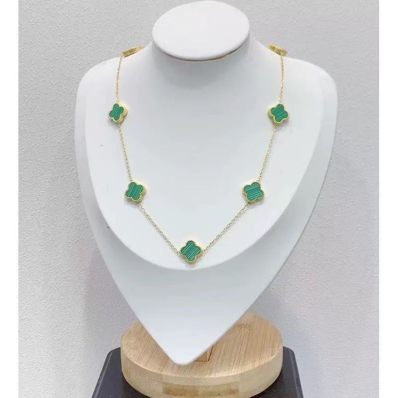 Green and Gold Clover necklace