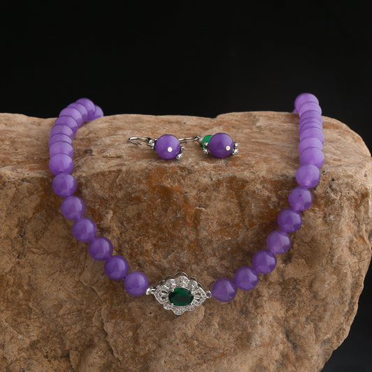 Vintage Bohemian Natural Stone Women's Long Necklace Beach Fashion Set