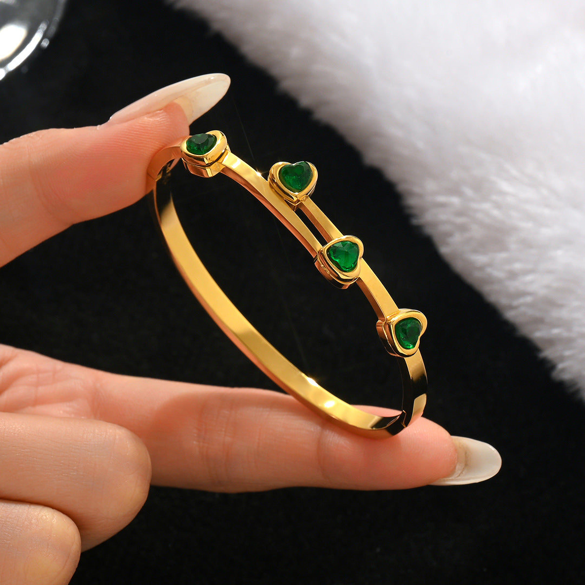 Stainless steel with Zircon or rinestone design bling bangles,18k gold plated color-resistant bangles