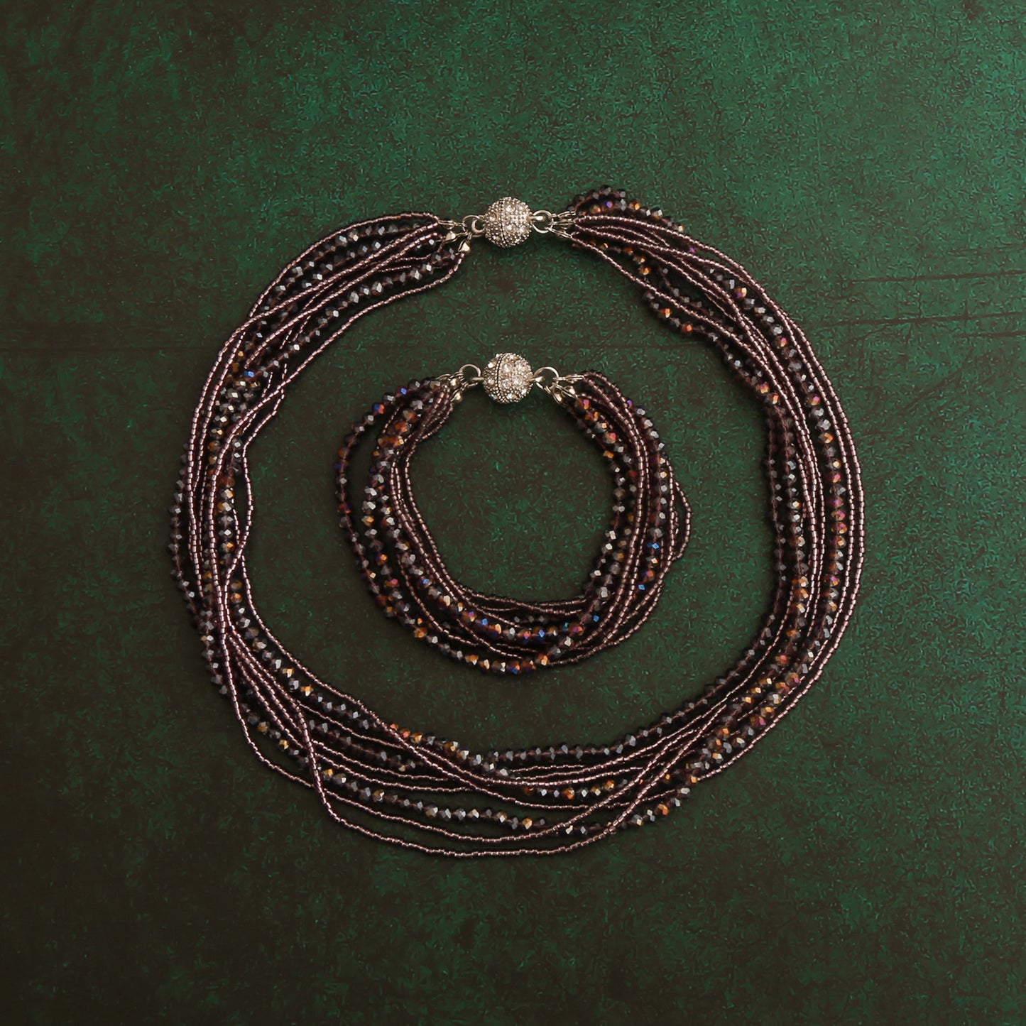 Vintage jewelry set,New stylish and versatile multi-layer wrap necklace, artistic and sophisticated retro bracelet