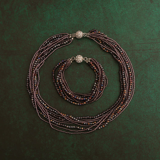 Vintage jewelry set,New stylish and versatile multi-layer wrap necklace, artistic and sophisticated retro bracelet